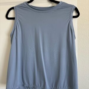 Blue Women Sleeveless Yoga Tops Workout Short Tank Crop